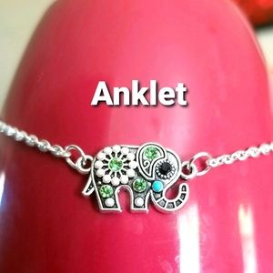 Silver Elephant Anklet Bohemian Ankle Bracelet Elephant Jewelry Handmade Gift